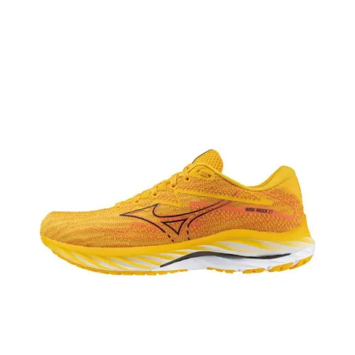 Mizuno Wave Rider 27 Противоскользящие Низкие Кроссовки для Бега Мужские Желтые