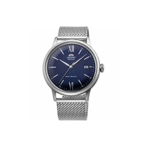 ORIENT Автоматический Механический Механизм Нержавеющая Сталь Ремешок Часы Мужские Синий Циферблат RA AC0019L10B
