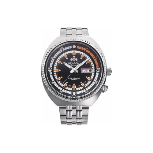 ORIENT Автоматический Механический Механизм Нержавеющая Сталь Ремешок Часы 44*14мм Мужские Часы Черный Циферблат RA AA0E05B19B