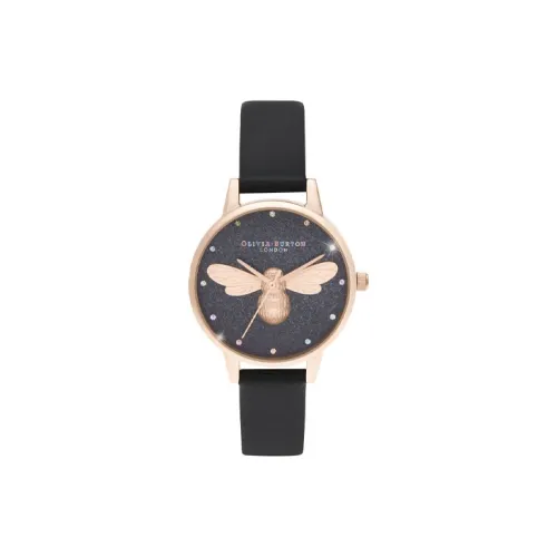 OLIVIA·BURTON Наручные часы Кварцевый механизм Кожа ПУ (полиуретан) Ремешок 30 мм Черный циферблат Мужские часы