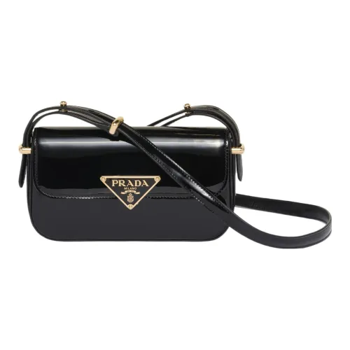 PRADA Лакированная кожа кожа сумка через плечо сумка на плечо женская черная