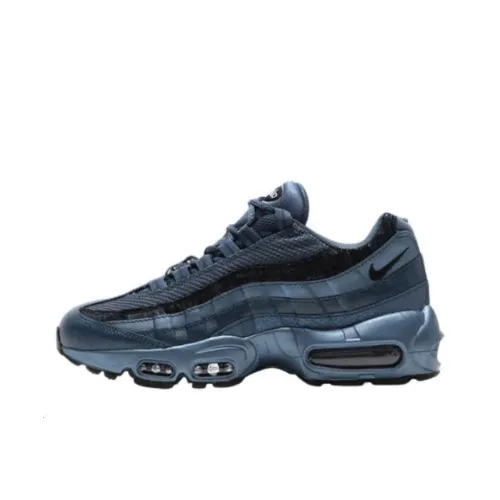 Nike Air Max 95 Low Беговые кроссовки Топ Унисекс Синий Черный