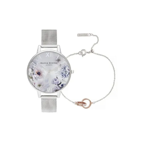 OLIVIA·BURTON Women's Watch Кварцевый механизм Ремешок из нержавеющей стали 38 мм Белый циферблат