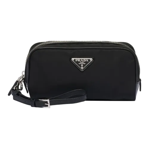 PRADA RE Нейлоновая ткань с кожаными вставками клатч стандартный мужской черный