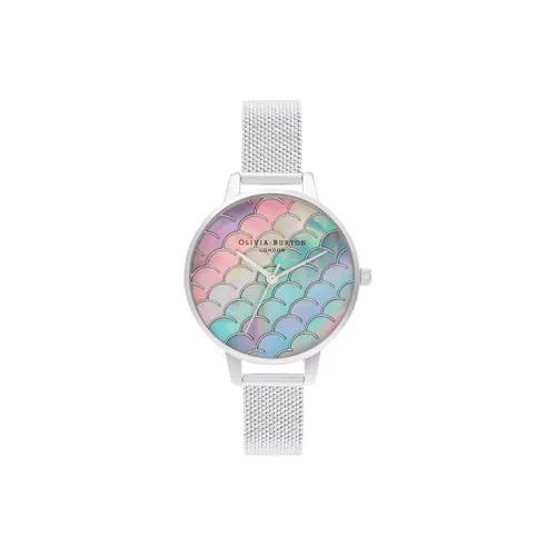OLIVIA·BURTON Наручные часы Кварцевый механизм Ремешок из нержавеющей стали 34 мм Матирированный цветной циферблат Женские часы