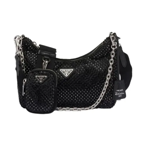 PRADA RE Edition Ткань Комбинированная Сумка Сумка через плечо Сумка на плечо Женская Черная