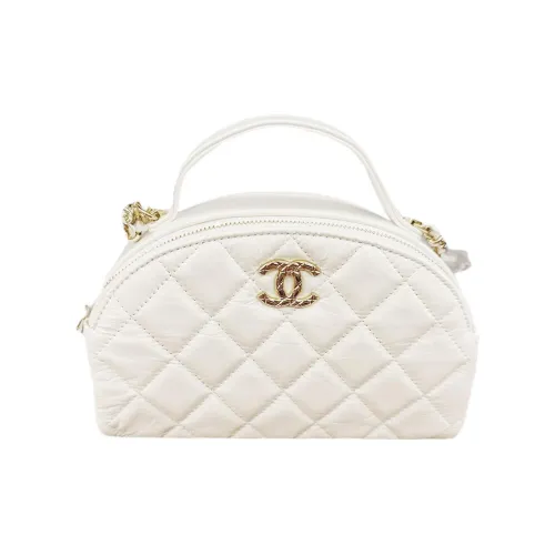 CHANEL Овечья кожа Bowling Bag Crossbody One Shoulder Сумка Женская Белая