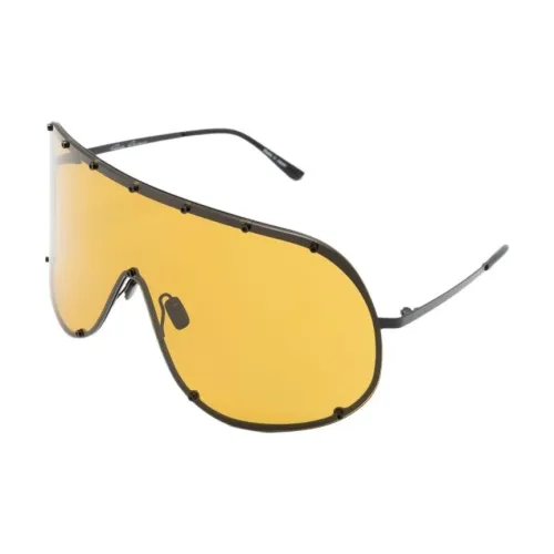 RICK OWENS совместный бренд RO Нейлон Нержавеющая сталь Нерегулярная форма Солнцезащитные очки Женские Черный