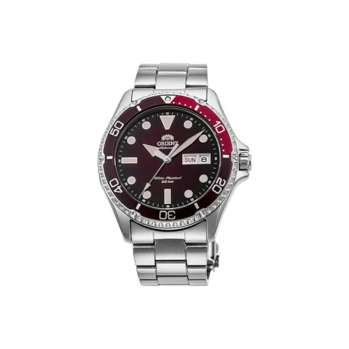 ORIENT Автоматический Механический Механизм Нержавеющая Сталь Ремешок Часы Мужские Красный Циферблат Часов RA AA0814R19B