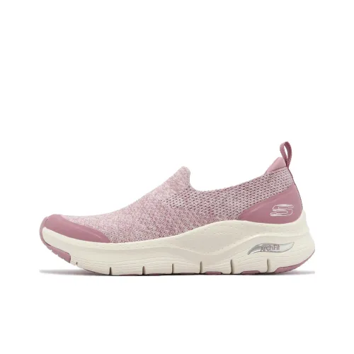 Skechers Arch Fit Износостойкий Дышащий Низкий Топ Повседневная Обувь Женская Белый Розовый