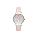 Розовый циферблат часов