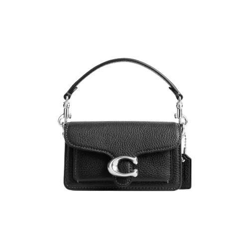COACH Tabby Коровья кожа Курьерская сумка Сумка через плечо Сумка мини Женская Черная