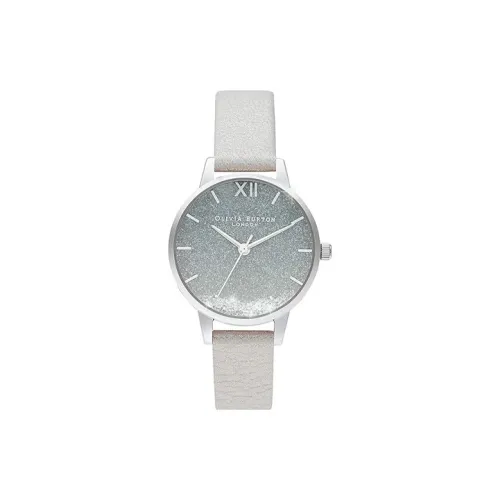 OLIVIA·BURTON Наручные часы Кварцевый механизм Кожаный ремешок 30MM Серый циферблат Женские часы