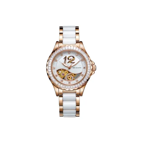 BRIGADA Автоматический механический механизм Женские часы 35мм*35мм*16мм Белый