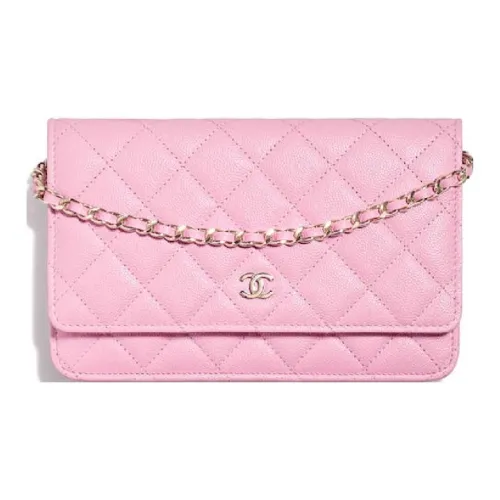 CHANEL Кошелек из крупнозернистой текстуры коровьей кожи сумка через плечо сумка на плечо женская розовая