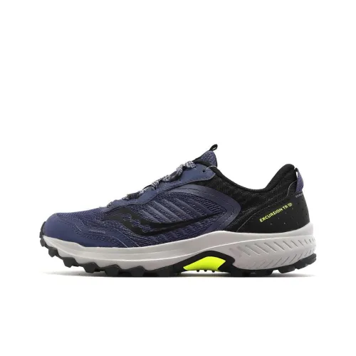 Saucony Excursion Износостойкие Дышащие Низкие Кроссовки для Бега Мужские Синие