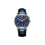 RGA9122-Коричневая кожа, розовый корпус, синий циферблат, ремень