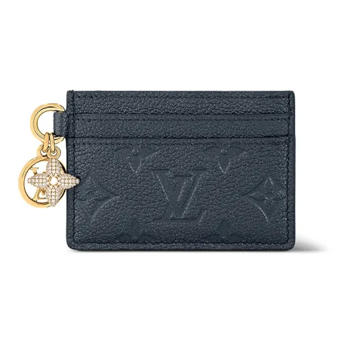 LOUIS VUITTON CHARMS Monogram Empreinte Кожаный держатель для карт Стандартный Женский Морской синий