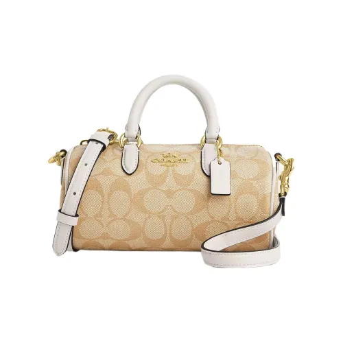 COACH Lacey Холст и Кожа Бостон Сумка Сумка Холст Сумка Сумка через плечо Маленькая Женская Хаки