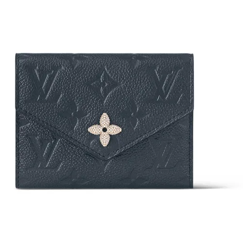 LOUIS VUITTON Victorine Empreinte Кожа Victoria Кошелек Стандартный Женский Морской Синий