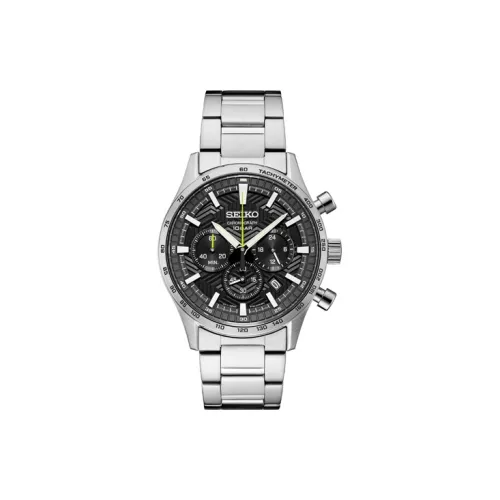 SEIKO Кварцевый механизм нержавеющая сталь ремешок мужские часы черный циферблат SSB413P1