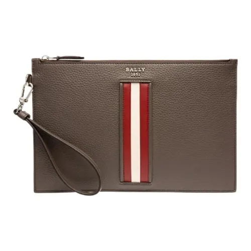 BALLY Ткань с кожаными вставками запястный клатч мужской коричневый