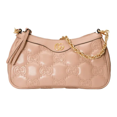 GUCCI GG Matelassé Кожа Маленькая Сумка Сумка на плечо Сумка через плечо Женская Розовая Бежевая