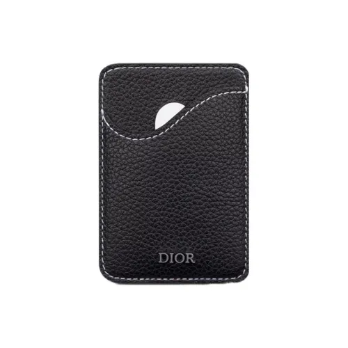 DIOR Saddle Grained Телячья кожа Держатель для карт Стандартный Мужской Черный