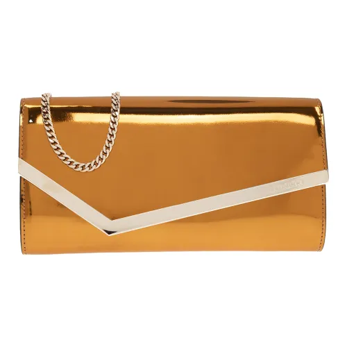 Jimmy Choo Лакированная кожа Телячья кожа Одно плечо Через плечо Клатч Женские Медный