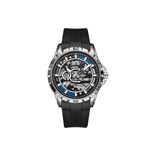 PEAK Explorer Collection Механическое устройство Силиконовый ремешок Часы Мужские Часы Силиконовый ремешок Черепный циферблат