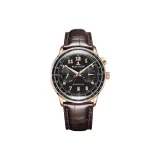 RGA9122-Розовое золото, корпус, черный циферблат, белый ремешок.