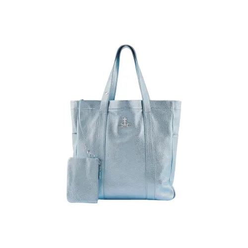 Vivienne Westwood Murray Телячья кожа Тоут Сумка Сумка для покупок Сумка Обычная Женская Светло-синяя