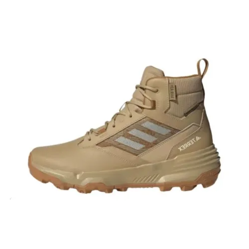 Adidas Terre Unity Кожа MID Rain Ready Амортизация Износостойкий Высокий Топ Уличная обувь Унисекс Бежевый
