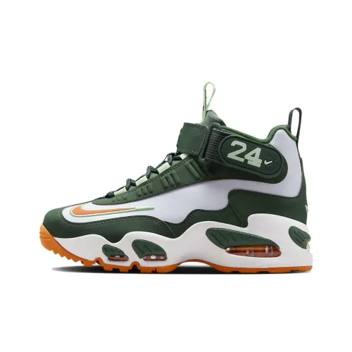 Nike Air Griffey Max 1 Slip-Resistant High Top Тренировочные Кроссовки GS Белый Зеленый Оранжевый