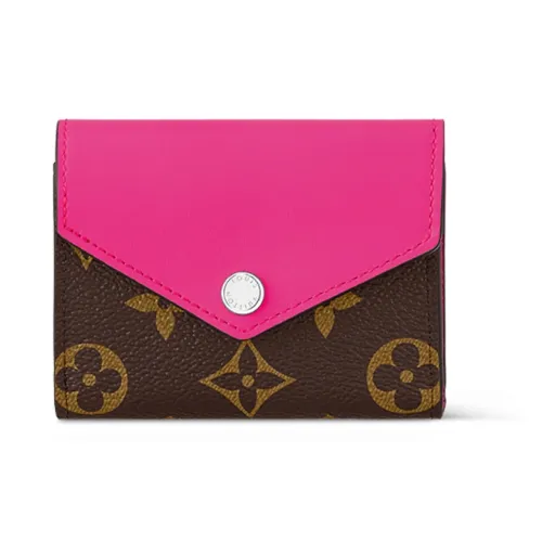 LOUIS VUITTON Canvas Leather Wallet Standard Women's Brown Pink