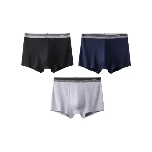 GRACE Нижнее белье Мужской Four QUARTER Шорты 3 упаковки 4 упаковки Combo Set Однотонный Минималистский стиль