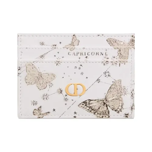 DIOR Caro Коровья кожа Держатель для карт Женская Белая