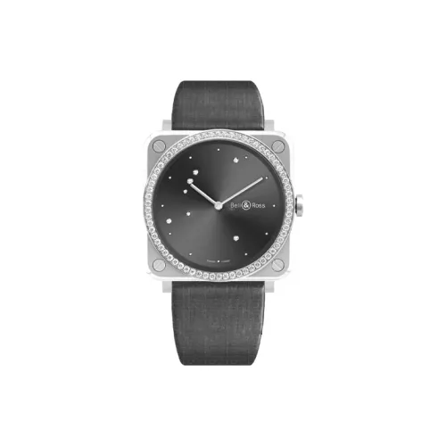 BELL ROSS Кварцевый механизм Мужские часы Часы 39 мм Черный циферблат Корпус из нержавеющей стали Сатиновый ремешок RS ERU ST LGD SCA