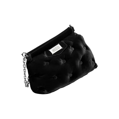 Maison Margiela Glam Slam Вельвет Одно Плечо Сумка Маленькая Женская Черная