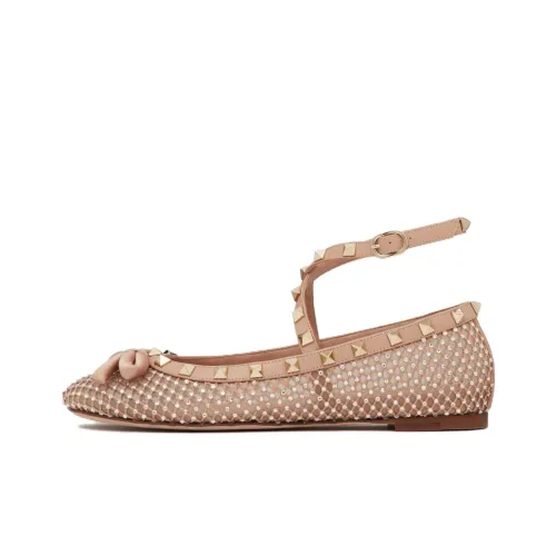 Valentino Rockstud Женские повседневные туфли Коричневый Розовый Женские