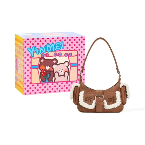 Sound For Life Шерсть с синтетической кожей Сумка через плечо Маленькая Женская Коричневый Белый