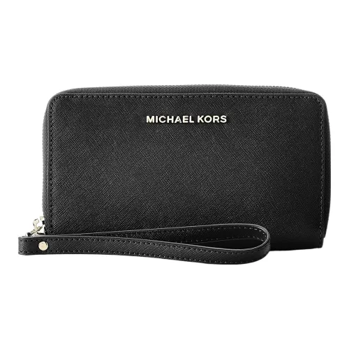 MICHAEL KORS Jet Set Travel Личий зернистая кожа Кожа Кошелек Клатч Стандартный Женский Черный