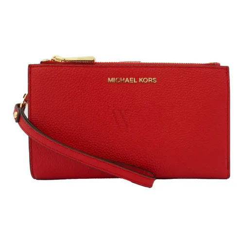 MICHAEL KORS Adele Кожа Клатч Кошелек Стандартный Женский Универсальный Малиновый Цвет