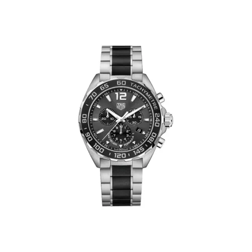 TAG HEUER Кварцевый механизм Мужские часы Циферблат 43 мм Черный корпус Нержавеющая сталь Ремешок