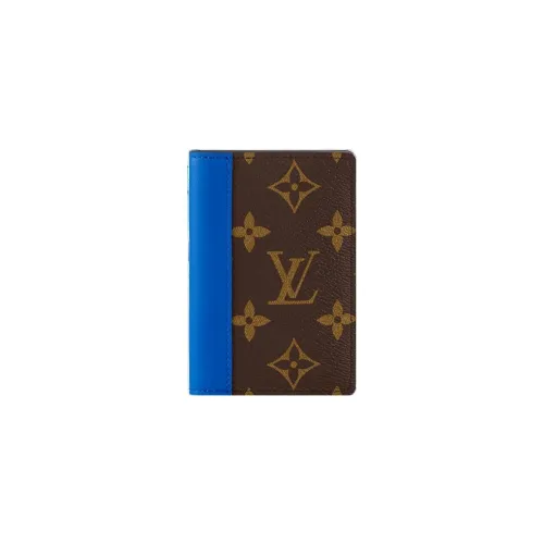LOUIS VUITTON Pocket Organizer Покрытый холст Кошелек Стандартный Мужской Коричневый Синий
