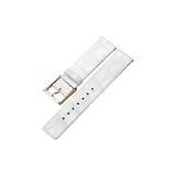 Пряжка розового золота - Бамбук, белая кожа