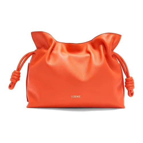 LOEWE Flamenco Nappa Коровья кожа Одно плечо Через плечо Клатч Женский Ярко-оранжевый