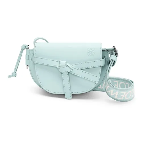 LOEWE Gate Мягкая коровья кожа жаккард сумка через плечо мини женский айсберг синий