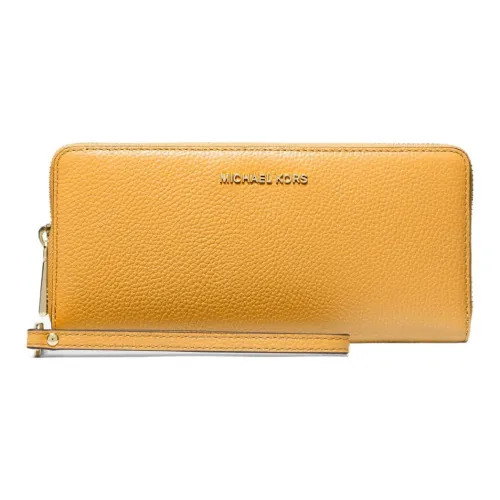 MICHAEL KORS Wristlets Зернистая кожа личи кожа кошелек обычный женский золотой