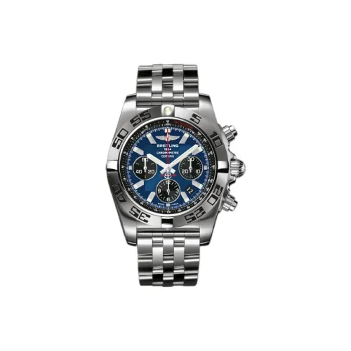 Breitling Автоматический Механический Часы Мужские Циферблат 43,5 мм Синий Нержавеющая Сталь Корпус Нержавеющая Сталь Ремешок